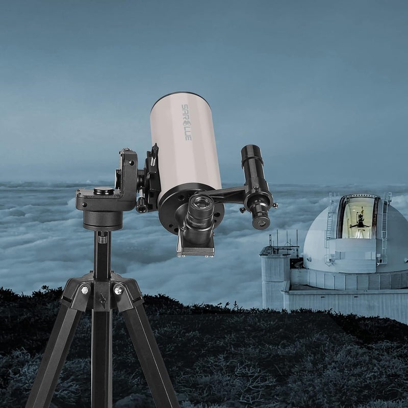 SARBLUE Maksutov-Cassegrain Telescope, Mak70 Telescopes for Adults Kids 1000mm Focal Length 70mm Objective Lens, Beginners Astronomy Telescope with Slow Motion Gimbal Tripod - Image 2